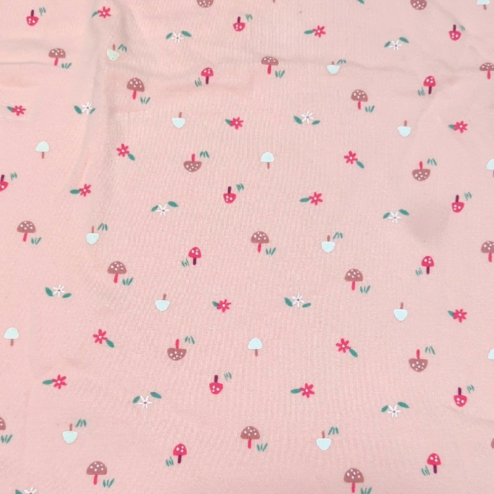 Spencer By Jaclyn Smith 100% Organic Cotton Pink Mushroom Baby Blanket